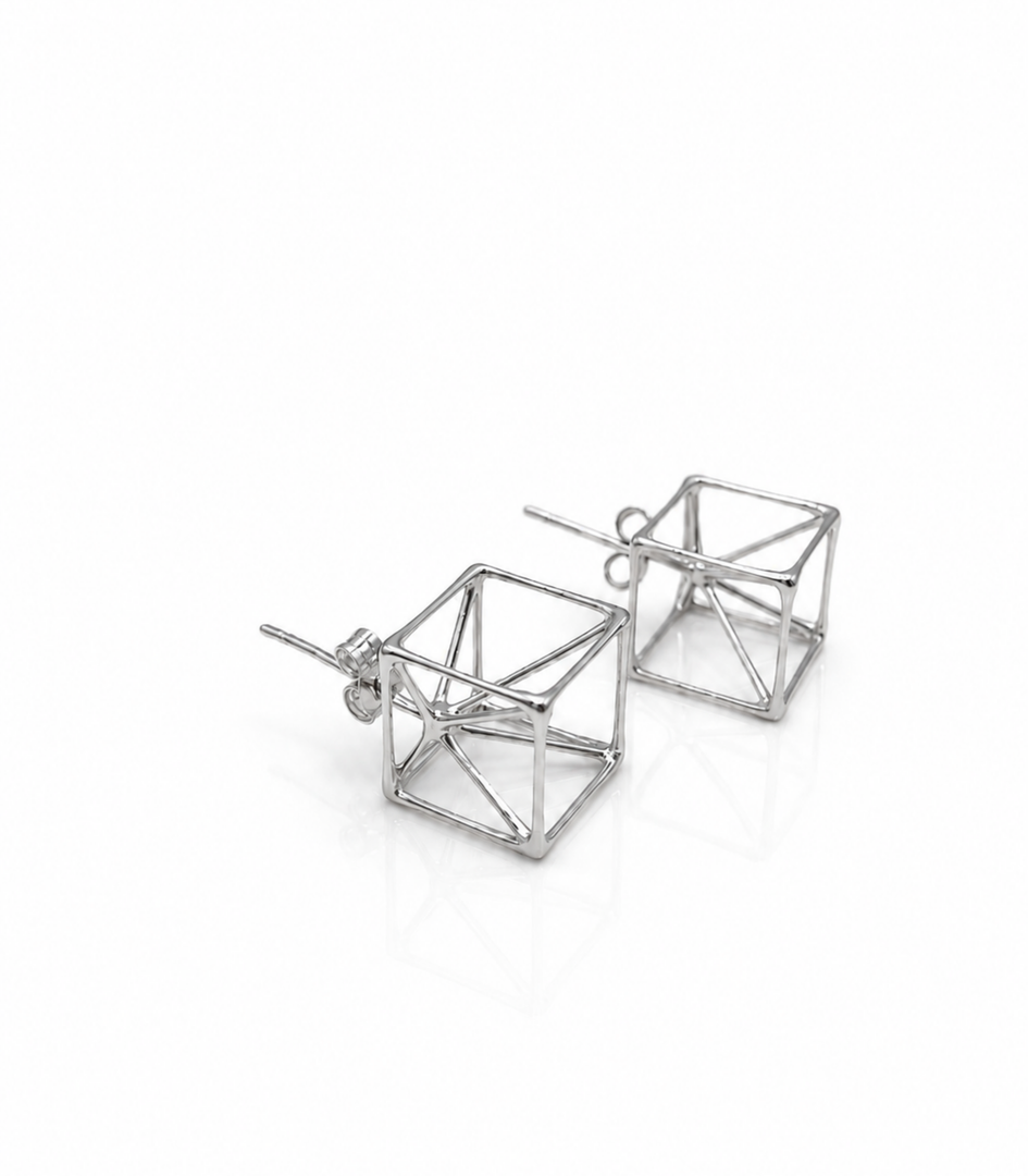 Structure Earrings in 925 Sterling Silver