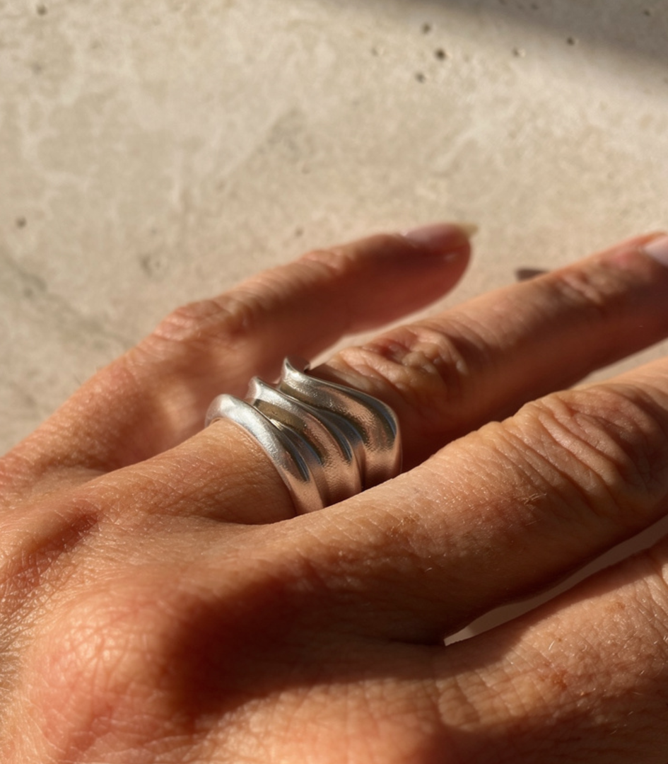 Anello frequenza anidi argento 925 laterale