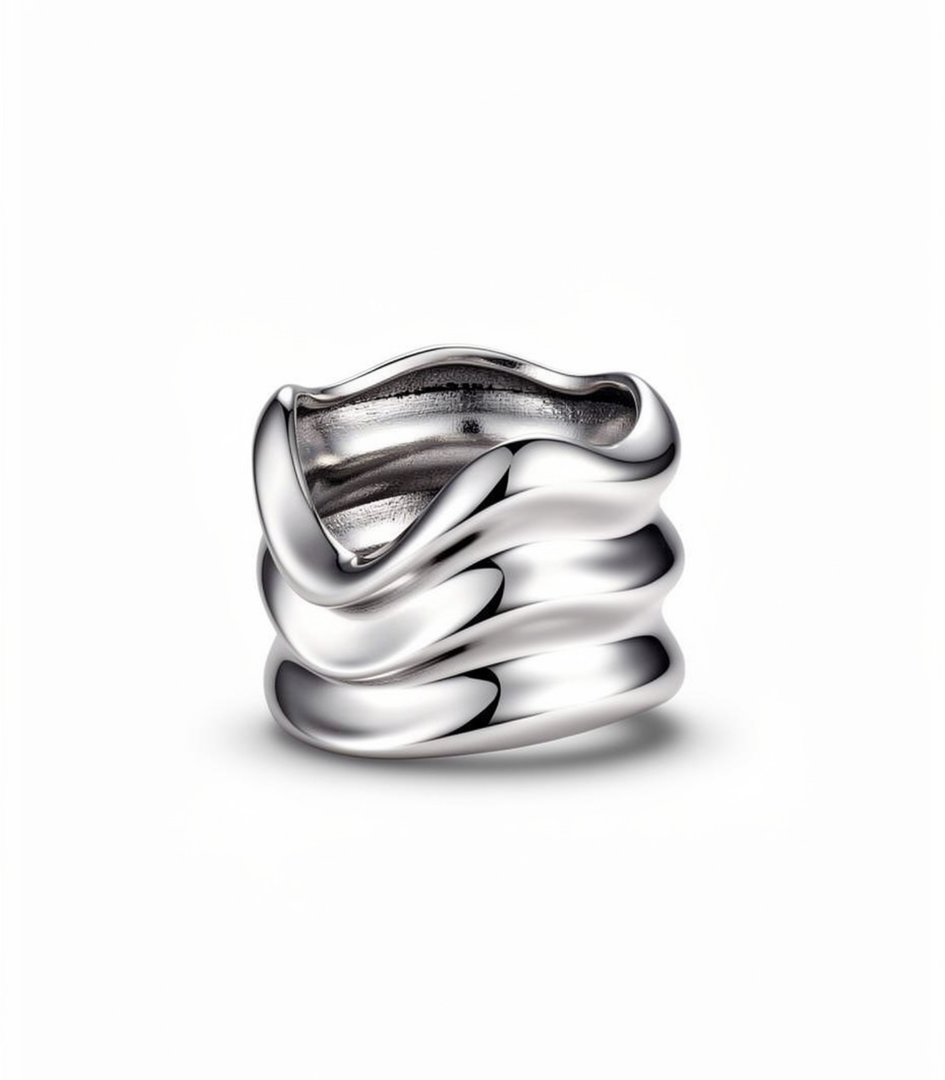 Anello Frenquenza laterale Anidi design argento 925