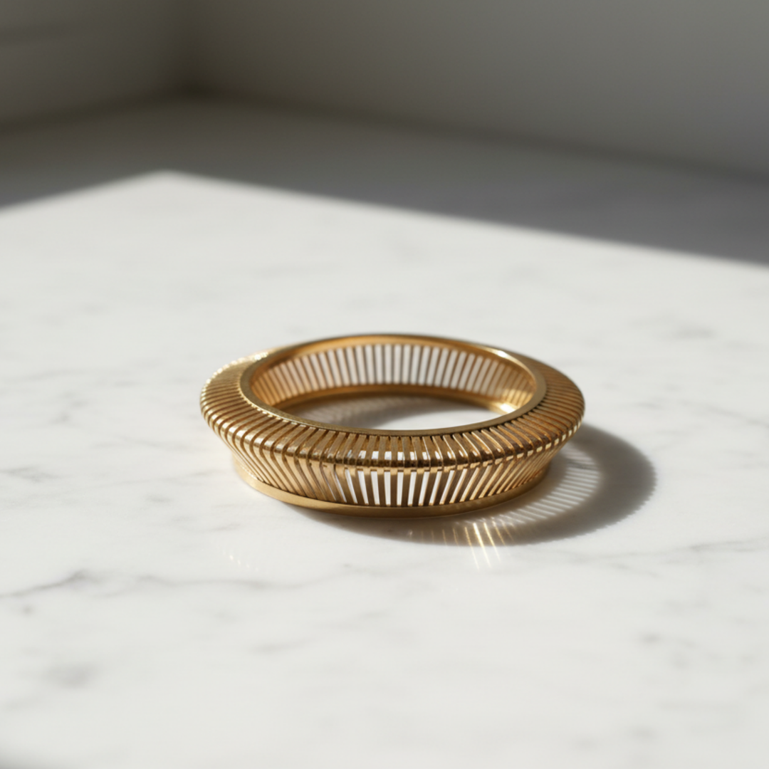 Bracciale Orbita in bronzo placcato oro ANIDI con finitura lucida