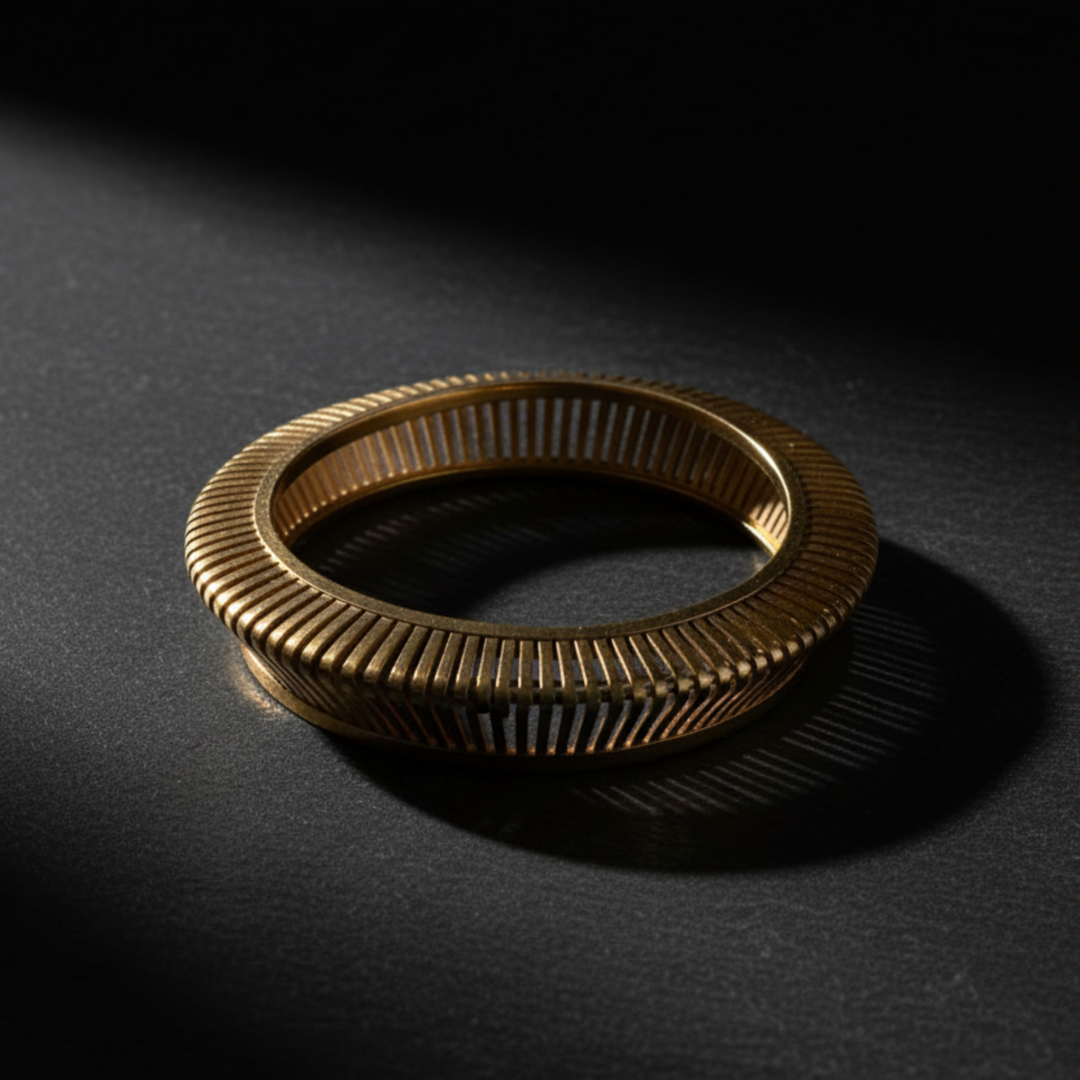 Bracciale Orbita in bronzo placcato oro ANIDI con finitura lucida