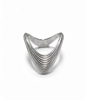 Anello Flusso contemporaneo in Argento 925 ANIDI visto frontalmente