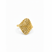 Anello Onda Bronzo Placcato Oro