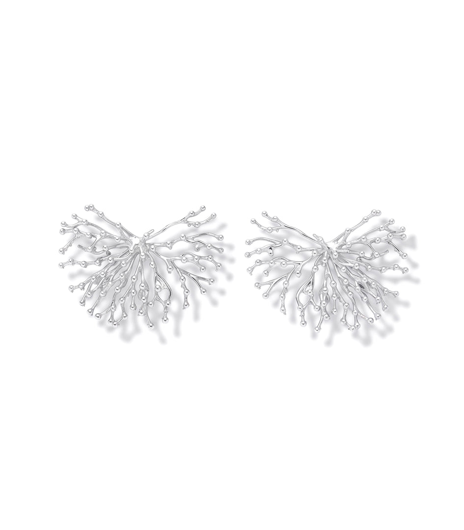 Orecchini Corallo in argento 925 su sfondo neutro - Anidi Design
